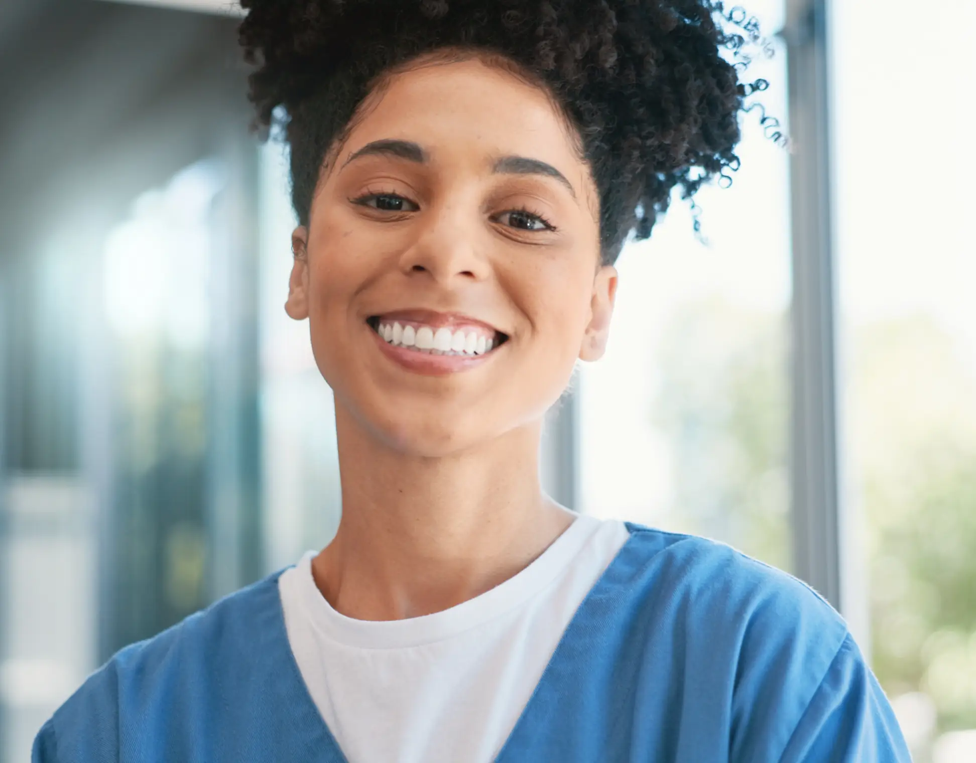 Confident female healthcare professional available for caregiving careers in Truro & Swindon